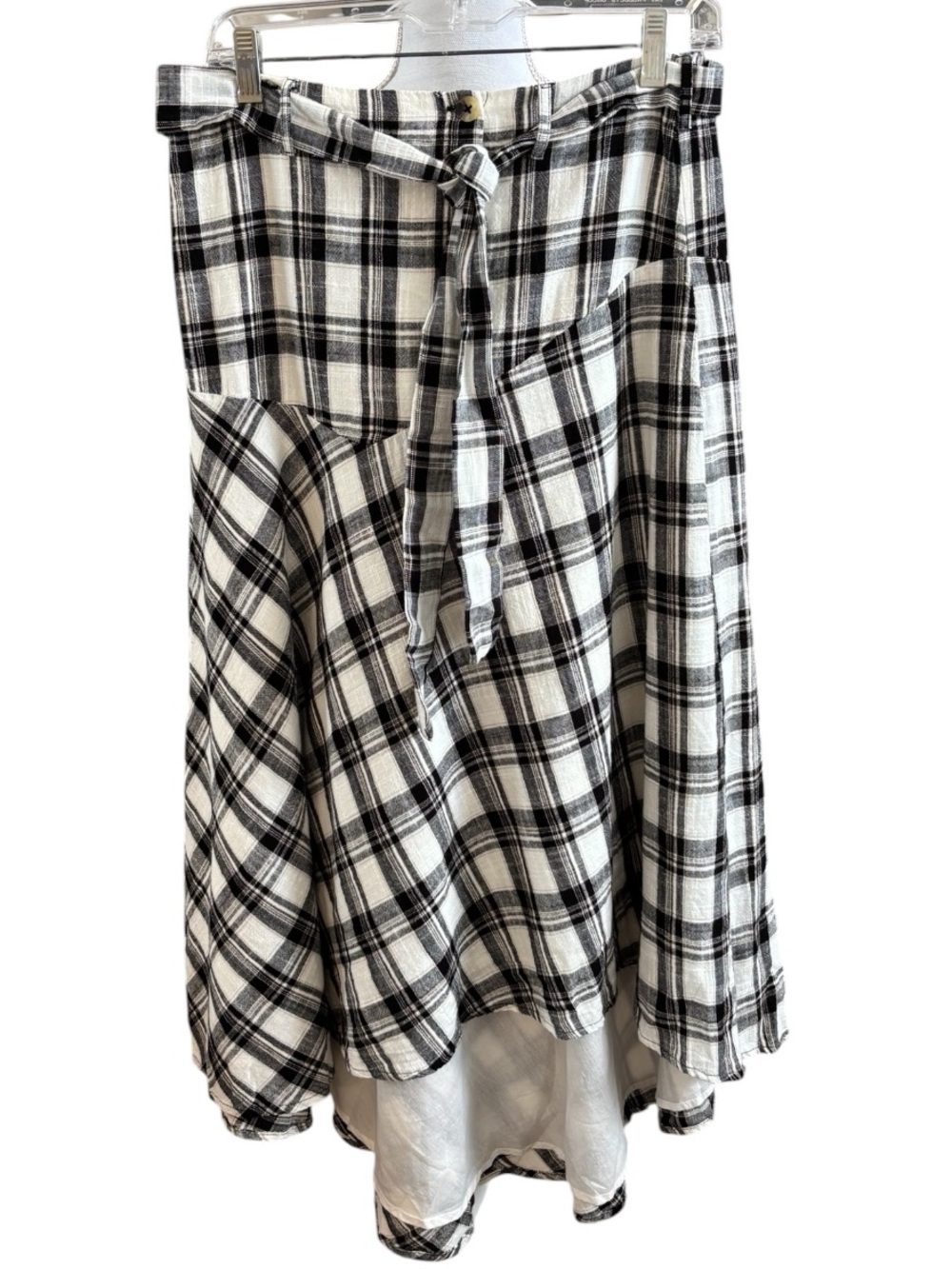 Free People After You Skirt in Black/Ivory Plaid Size S. NWOT - Picture 4 of 8